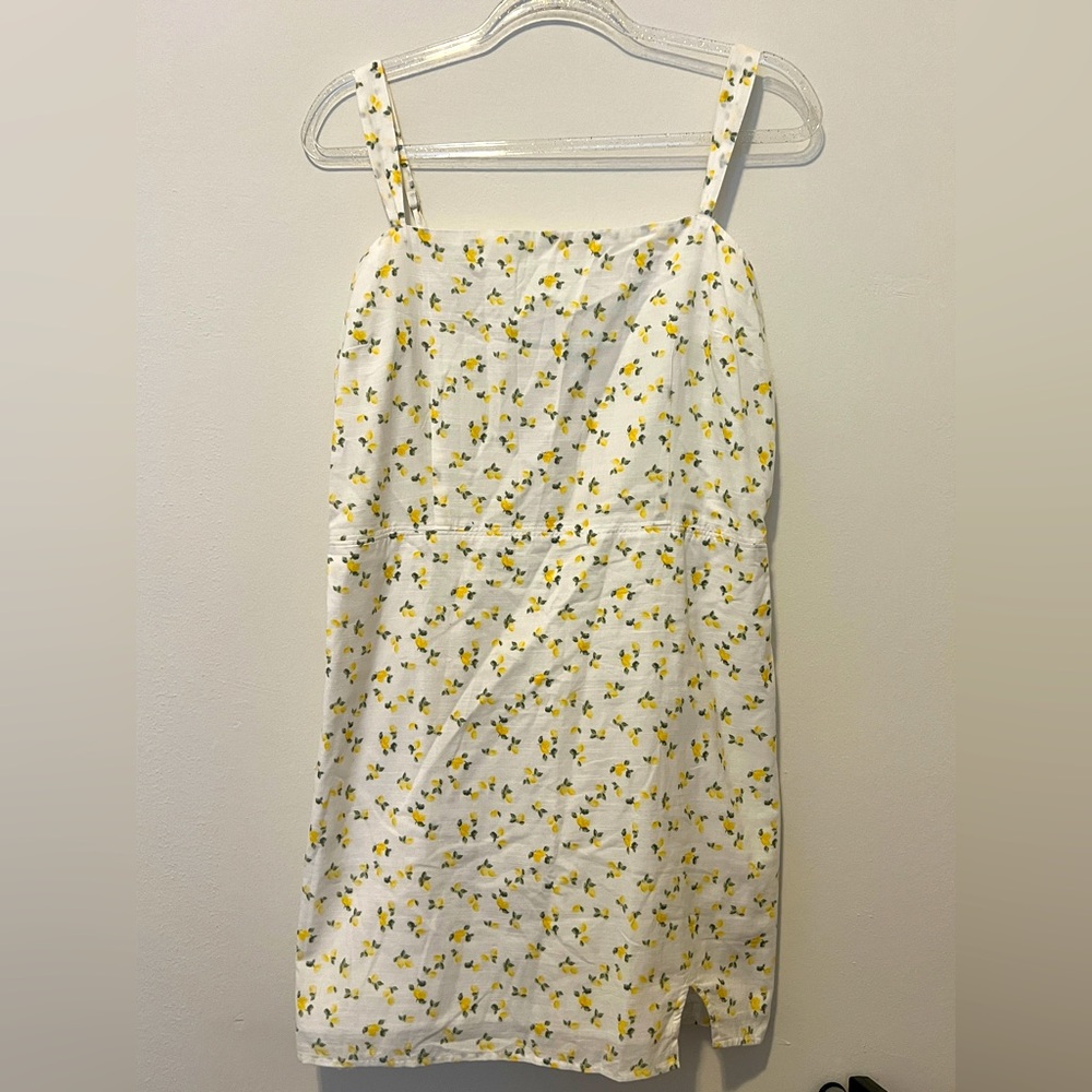 Abercrombie & Fitch Summer Print Dress - White with Lemon Print | Size XL